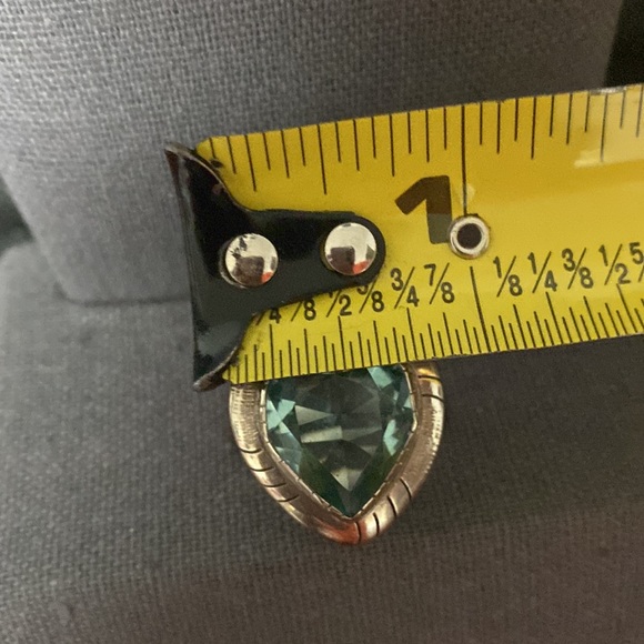 Vintage Sterling 925 silver cocktail ring with aquamarine stone. Size 8 - Picture 11 of 12